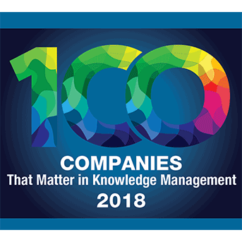Logo of 100 companies that matter in knowledge management 2018
