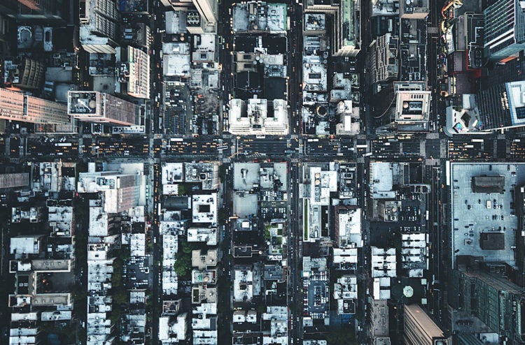 bird's eye view of urban city
