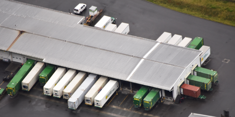 Picture of trucks in warehouse