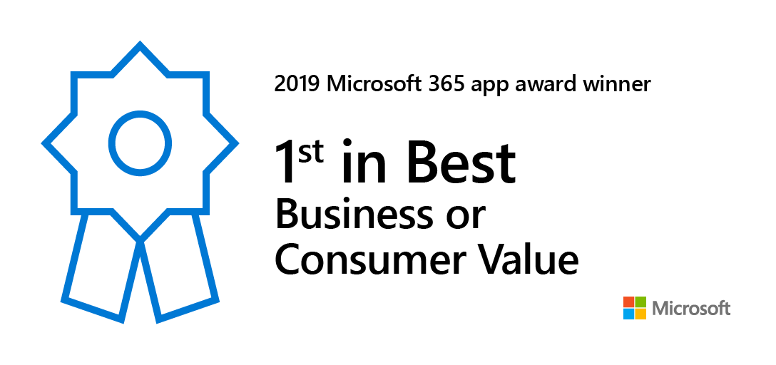 Picture of 2019 Microsoft 365 App Award
