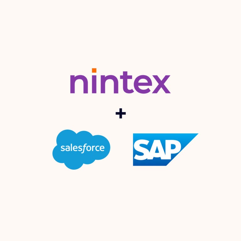 Nintex + Salesforce & SAP logos