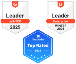Trust Radius top rated 2024, G2 Crowd winter 2025 leader and enterprise leader