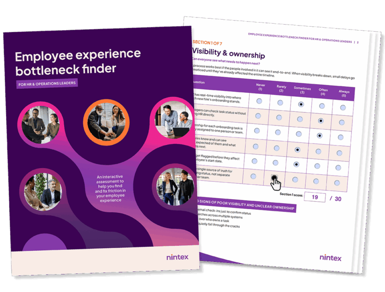 EBook cover image of Nintex's Employee experience bottleneck finder.